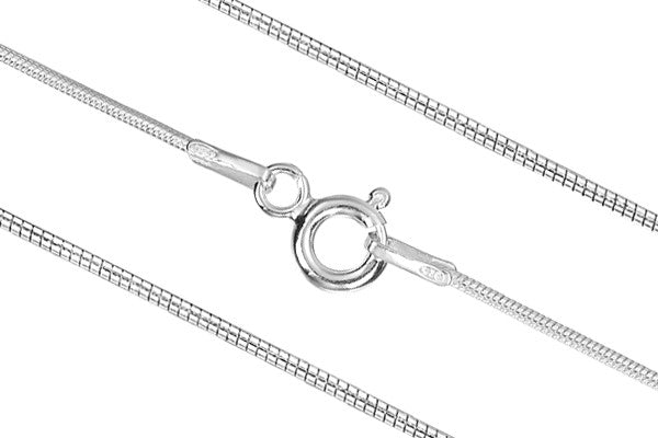 Sterling Silver 24" Snake Chain, 0.9mm