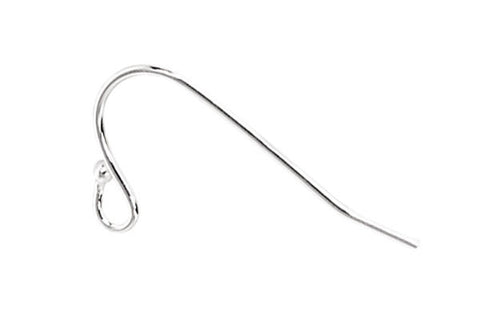 Sterling Silver Ear Wire w/Ball End, 18mm