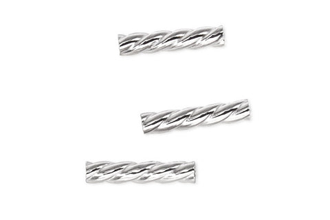 Sterling Silver Twisted Tube, 2.0x10.0mm