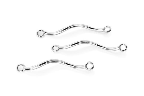 Sterling Silver Spiral Cut Tube w/2 Closed Rings, 1.0x22.5mm