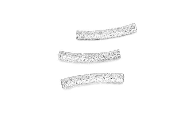 Sterling Silver Stardust Curved Tube, 2.0x15.0mm