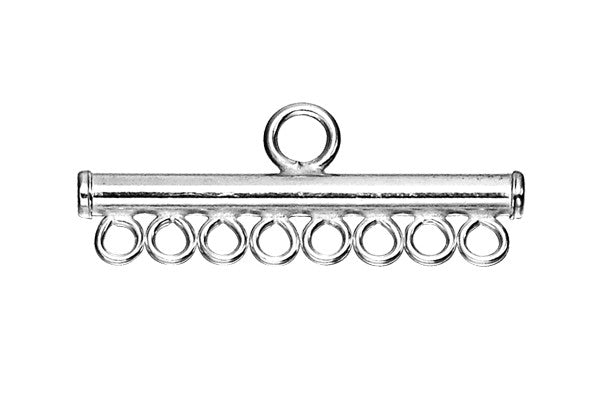 Sterling Silver 8-Strand Connector, 2.0x21.0mm