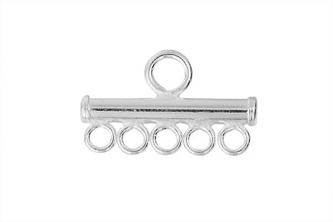 Sterling Silver 5-Strand Connector, 2.0x13.0mm