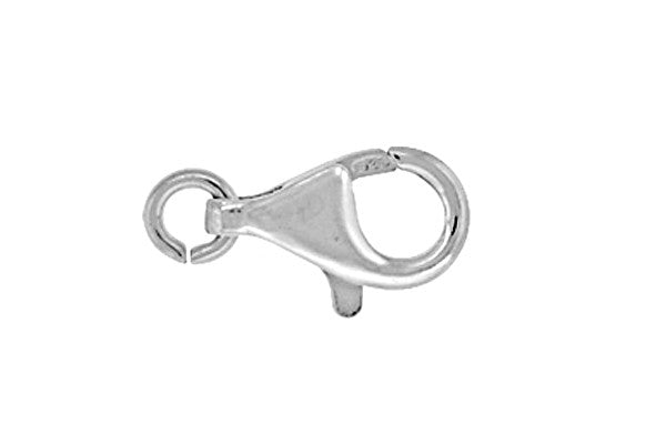 Sterling Silver Oval Trigger Clasp w/Ring, 8.0x16.0mm
