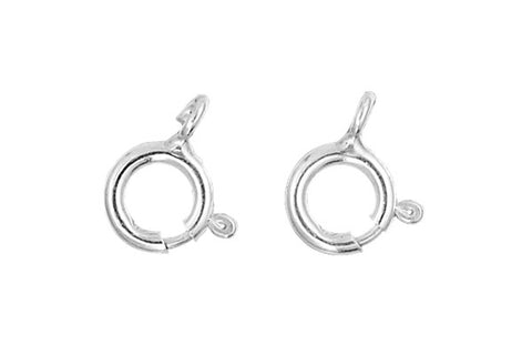 Sterling Silver Spring Ring Clasp w/Open Loop, 8.0mm