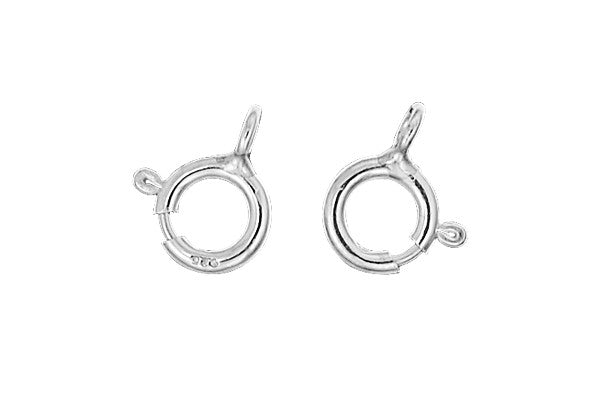 Sterling Silver Spring Ring Clasp w/Closed Loop, 7.0mm