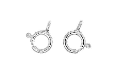 Sterling Silver Spring Ring Clasp w/Closed Loop, 7.0mm