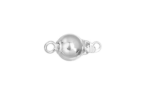 Sterling Silver Pearl Bead Clasp, 6.0mm