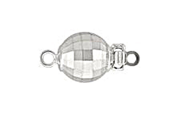 Sterling Silver Mirror Bead Clasp, 8.0mm
