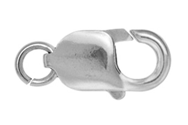 Sterling Silver Lobster Claw Clasp w/Ring, 9.0x18.0mm