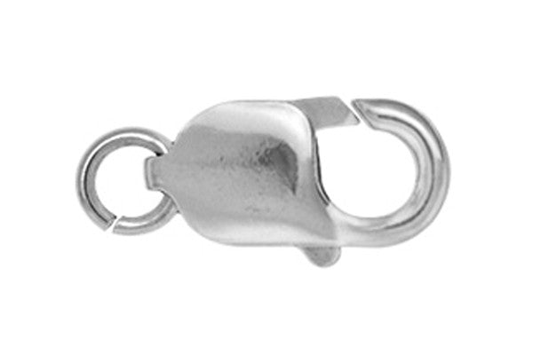 Sterling Silver Lobster Claw Clasp w/Ring, 8.0x16.0mm
