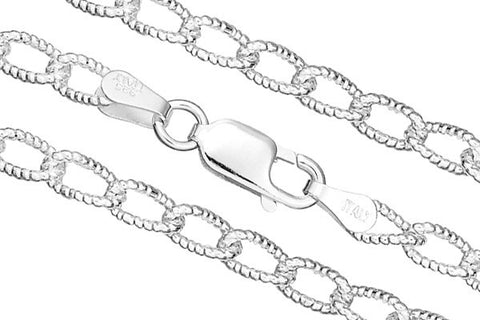 Sterling Silver Brilliant Cut Charm Bracelet, 9.5"