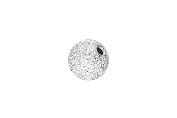 Sterling Silver Round Stardust Bead, 6.0mm