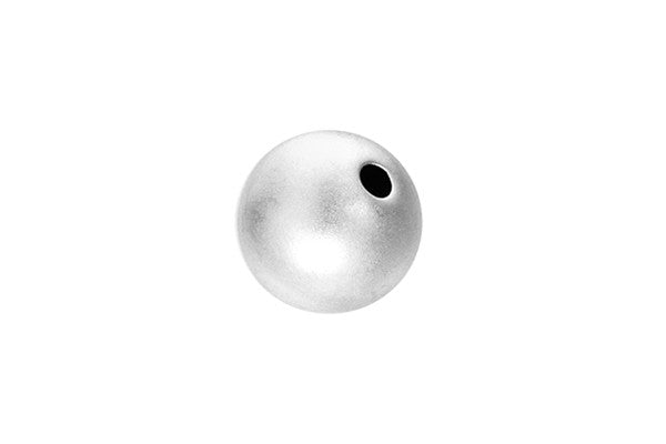 Sterling Silver Round Sandblast Bead, 7.0mm