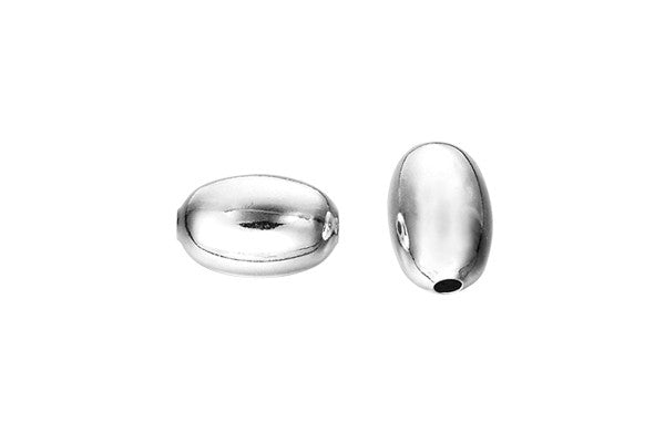 Sterling Silver Oval Bead, 5.0x8.0mm