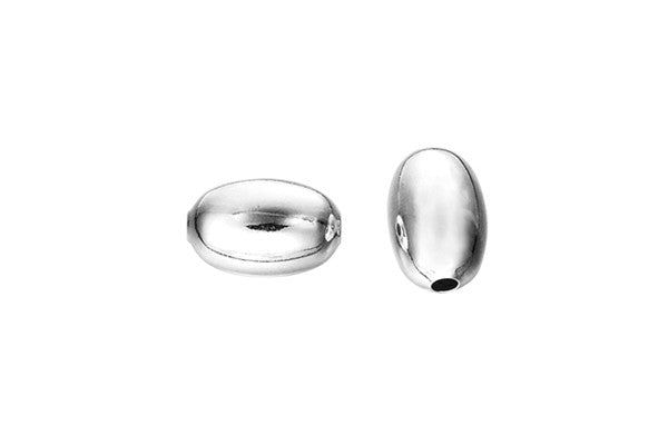 Sterling Silver Oval Bead, 4.0x6.5mm