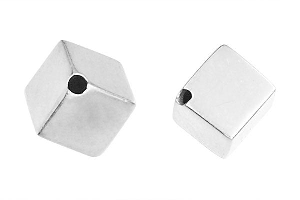 Sterling Silver Diagonal Cube, 8.0mm