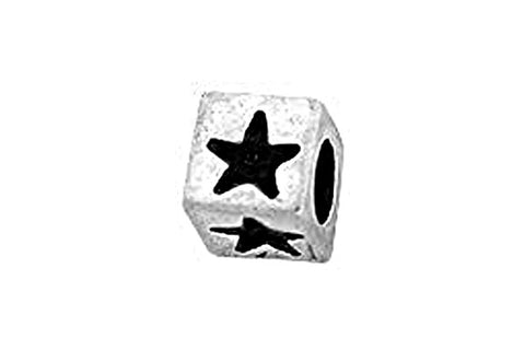 Sterling Silver Alphabet STAR Cube, 5.1mm