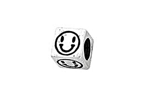 Sterling Silver Alphabet SMILE Cube, 5.1mm