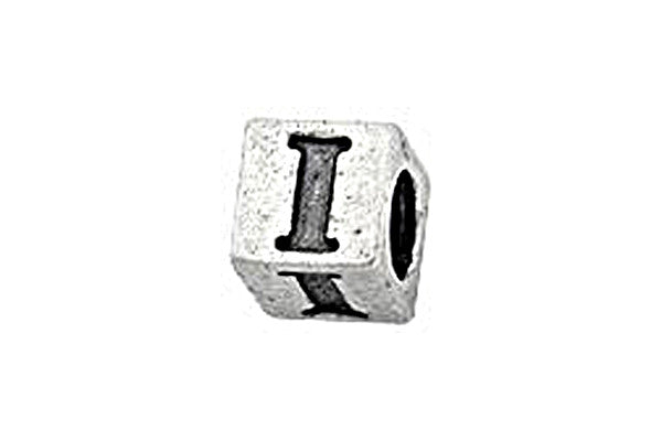 Sterling Silver Alphabet Letter I Cube, 5.1mm