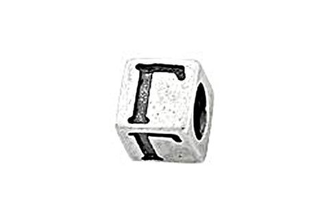 Sterling Silver Alphabet Greek GAMMA Cube, 5.1mm