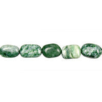 Green Spot Agate Smooth Nugget Beads