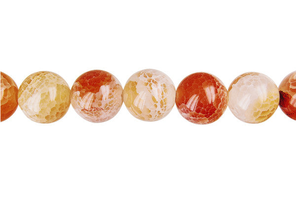 Fire Agate (Pink) Round Beads