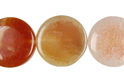 Fire Agate (Pink) Coin Beads