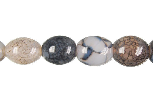 Fire Agate (Black) Drum Beads