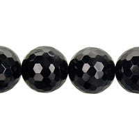 Black Onyx (AAA) Faceted Round Beads