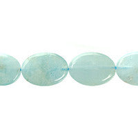 Aquamarine Flat Oval Beads
