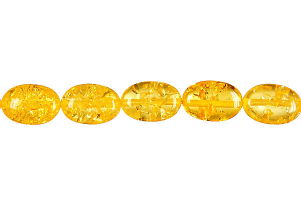 Synthetic Amber (Light) Flat Oval Beads
