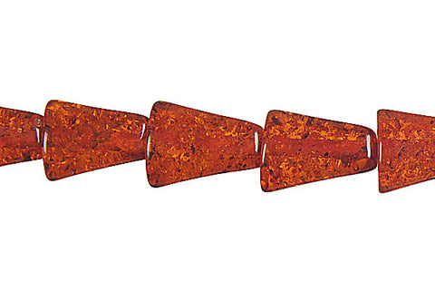 Synthetic Amber (Dark) Fancy Triangle Beads
