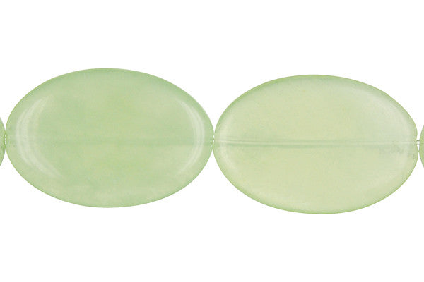 New Jade Flat Oval Beads