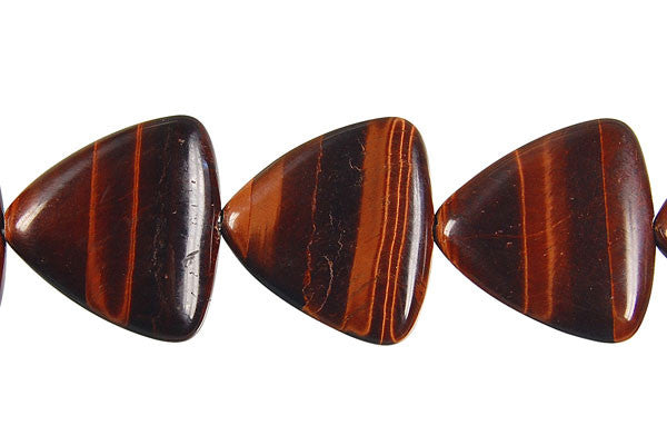 Red Tiger Eye Triangle Beads