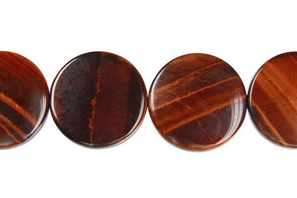 Red Tiger Eye Coin Beads