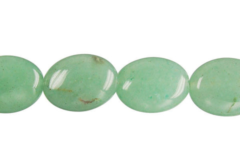 Green Aventurine Flat Oval Beads