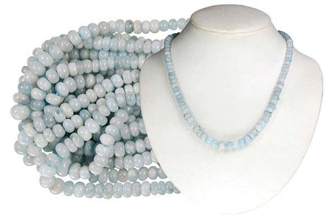 Aquamarine Graduated Rondelle Beads