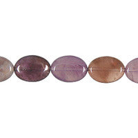 Purple Chalcedony Flat Oval Beads
