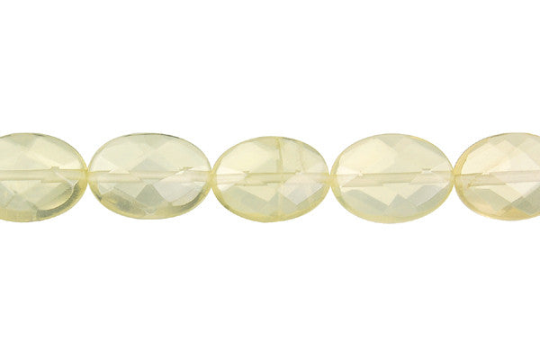 Citrine (Lemon) Faceted Flat Oval Beads