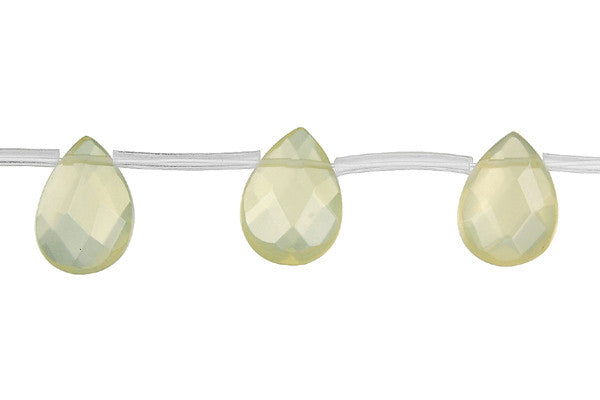 Citrine (Lemon) Faceted Flat Briolette Beads
