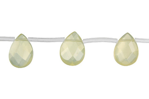 Citrine (Lemon) Faceted Flat Briolette Beads