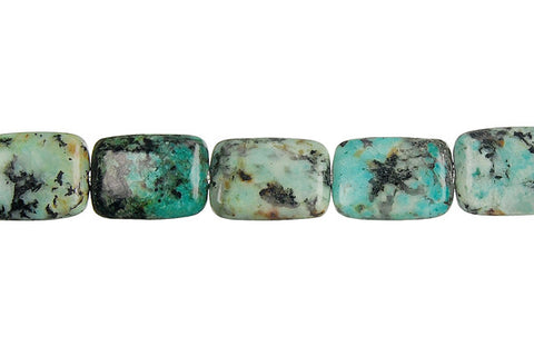 African Turquoise Flat Rectangle Beads