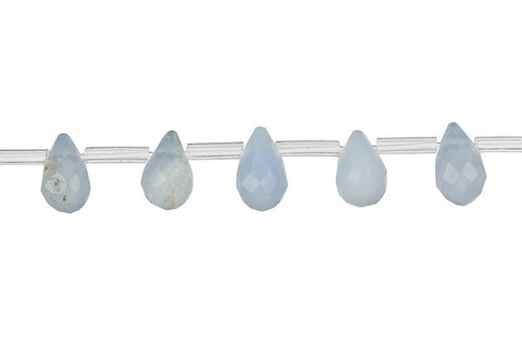 Blue Chalcedony Faceted Briolette Beads
