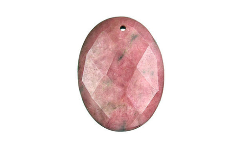 Pendant Rhodonite Faceted Flat Oval