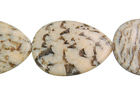 Silkworm Jasper Flat Briolette (Vertical Drilled) Beads