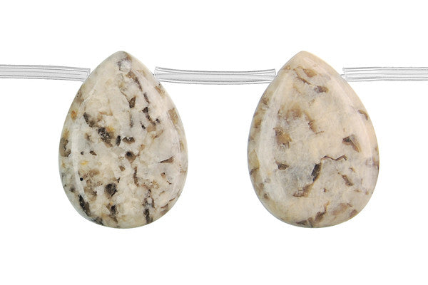 Silkworm Jasper Flat Briolette Beads