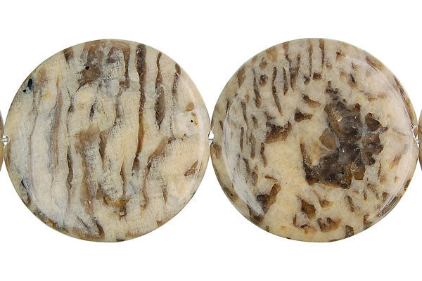 Silkworm Jasper Coin Beads