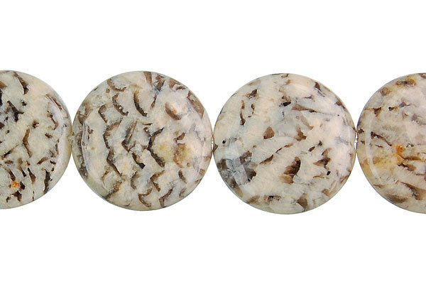 Silkworm Jasper Coin Beads