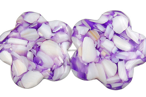 Shell (Purple & White) Star Beads